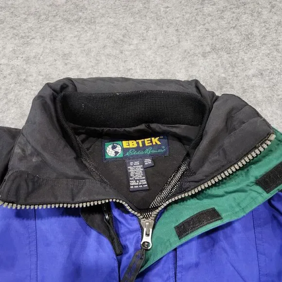 VTG 90s Eddie Bauer Ebtek Mens M Medium Nylon Anorak Pullover Snow Winter Jacket